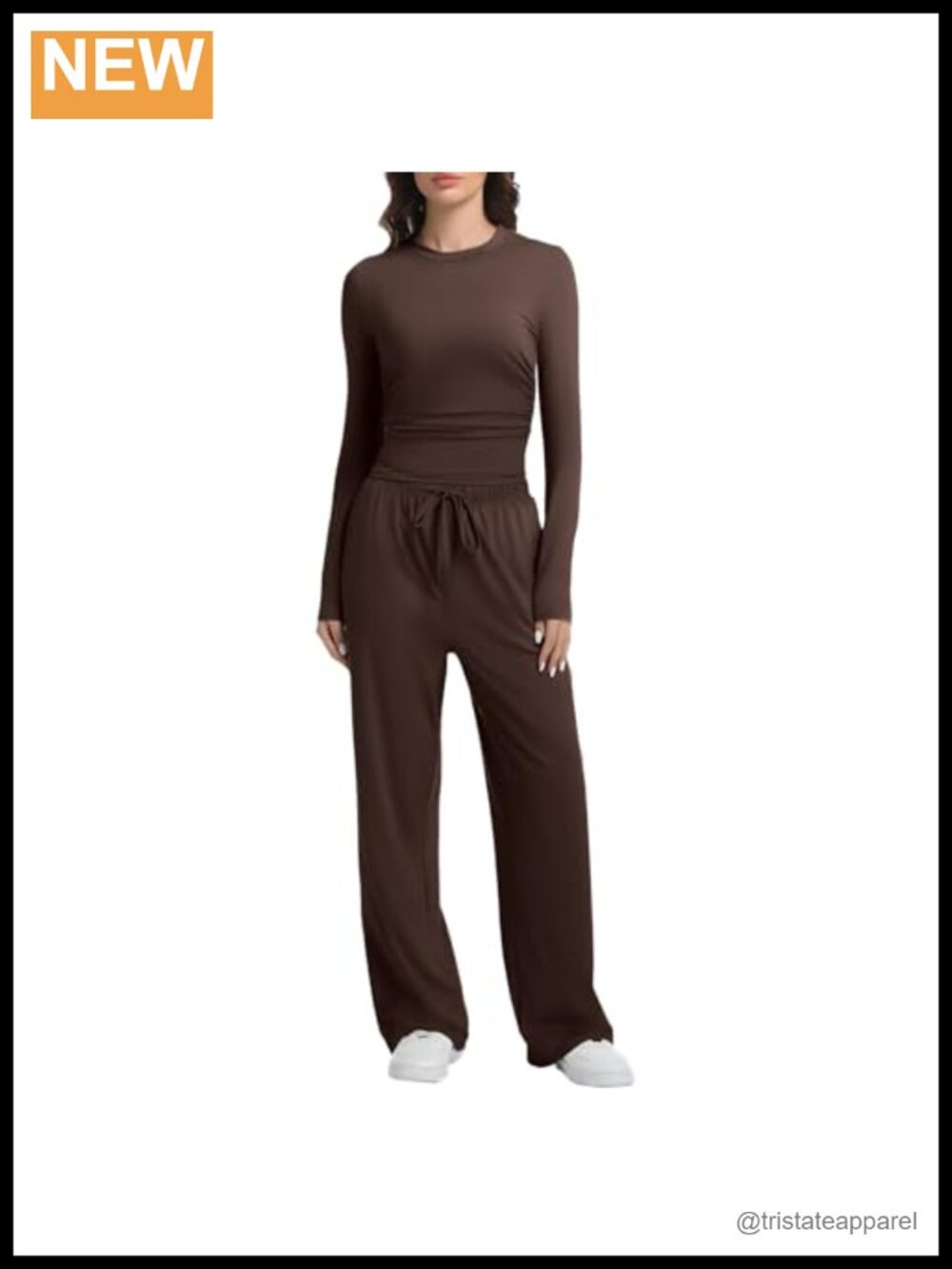 Women's 2 Piece Lounge Set Long Sleeve Wide Leg Tracksuit Lightweight Rayon